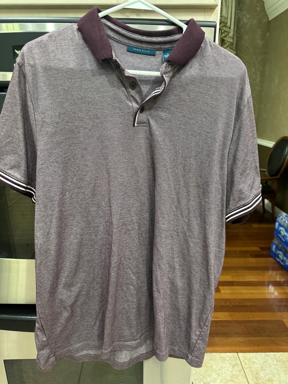 Casual Men's Polo Shirt in Heather Plum - Perry Ellis